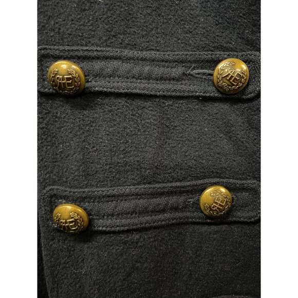 American Eagle Outfitters Military Coat Navy Blue Wool Jacket - Picture 4 of 11